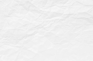 white crumpled paper texture background.
