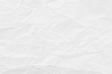 white crumpled paper texture background.