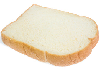 slice of bread on white background