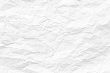 white crumpled paper texture background.