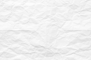 white crumpled paper texture background.