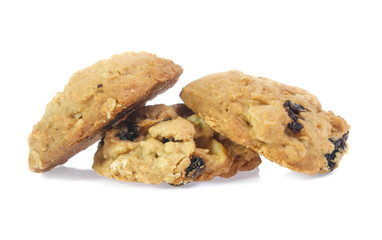 Chocolate chips cookies isolated on white