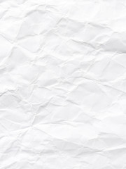 white crumpled paper texture background.