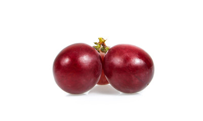 Red grapes isolated on white background