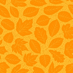 Autumn seamless background. Leaf fall pattern. Vector illustration