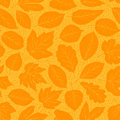 Gordijnen Herfst naadloze achtergrond. Blad vallen patroon. vector illustratie © ~ Bitter ~