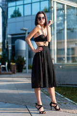 Portrait of young fashionable woman