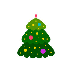 Christmas Tree new year winter flat vector icon