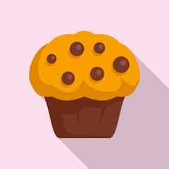 Homemade cupcake icon. Flat illustration of homemade cupcake vector icon for web design