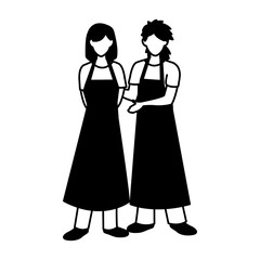 Isolated seller man and woman vector design