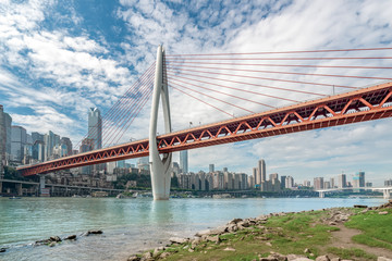 Skyline of urban roads and urban buildings