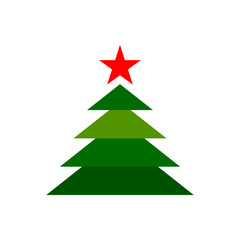 Christmas Tree new year winter flat vector icon