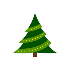 Christmas Tree new year winter flat vector icon