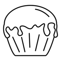 Vanilla cupcake icon. Outline vanilla cupcake vector icon for web design isolated on white background
