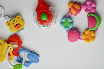 Fototapeta na wymiar children's toy. accessories for newborns. baby rattle. children.