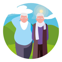 Grandfathers cartoons vector design icon
