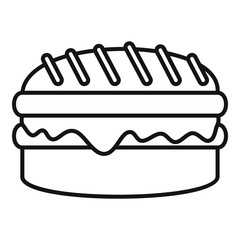 Chocolate cookie icon. Outline chocolate cookie vector icon for web design isolated on white background