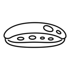 Chocolate eclair icon. Outline chocolate eclair vector icon for web design isolated on white background