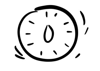 Kitchen timer icon. Outline for web design isolated on white background