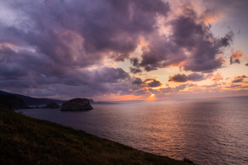 a beautiful sunset at Cabo Machichaco, in Biscay