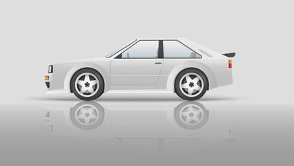 Realistic Design sport car. Template vector isolated car on white background, isolated, side view. Vector illustration.