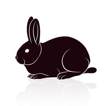 rabbit silhouette vector illustration isolated on white background