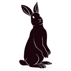 rabbit silhouette vector illustration isolated on white background