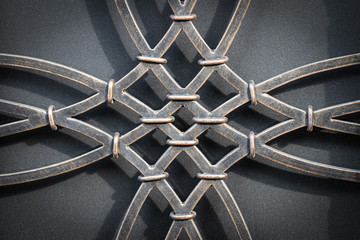 The fragment of forged metal products. close-up