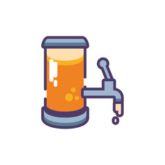 barrel of beer in white background