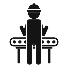 Manager assembly line icon. Simple illustration of manager assembly line vector icon for web design isolated on white background