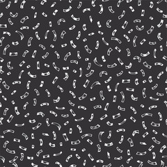 Carnival Seamless Confetti Cute pattern on black chalckboard for decoration holiday festive Vintage design Abstract repeat background. Grunge texture.