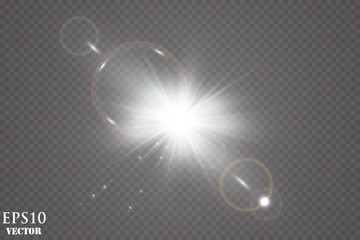 Vector transparent sunlight special lens flare light effect.