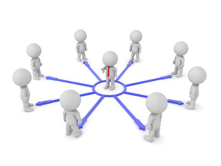 3D Character giving instructions to others