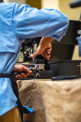 barista man makng coffee