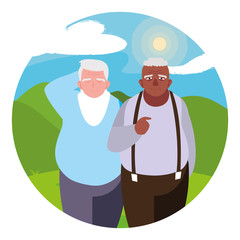 Grandfathers cartoons vector design icon