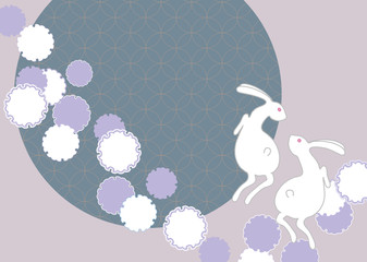 ウサギをモチーフに和文様をあしらった和柄カット