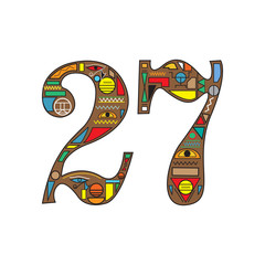 the number with ethnic tribes ornaments art