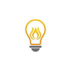 Bulb lamp logo design vector illustration template