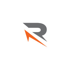 R letter initial logo design vector template