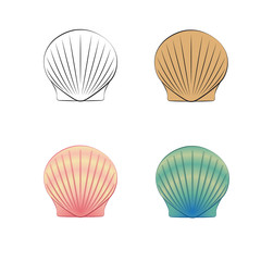 Shells flat style icon vector