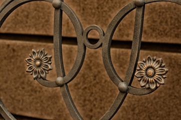 Decorative elements of metal forged gates