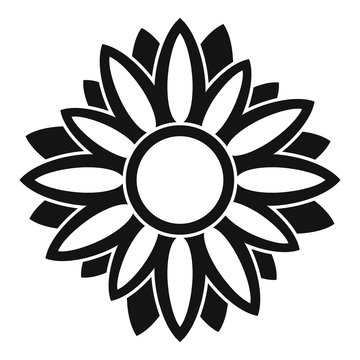 Decor sunflower icon. Simple illustration of decor sunflower vector icon for web design isolated on white background