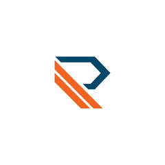 R letter initial logo design vector template