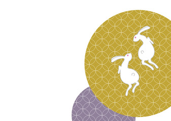 ウサギをモチーフに和文様をあしらった和柄カット