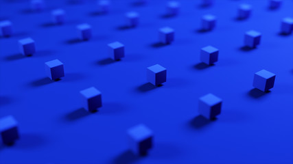 Abstract background with marvelous colorful cubes. Minimalistic design. 3d illustration
