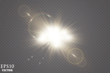 Vector transparent sunlight special lens flare light effect.