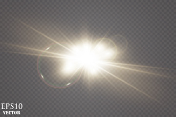 Vector transparent sunlight special lens flare light effect.