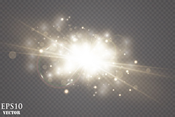 Vector transparent sunlight special lens flare light effect.
