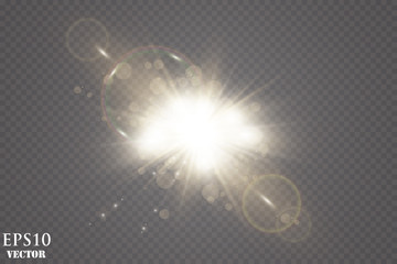Vector transparent sunlight special lens flare light effect.