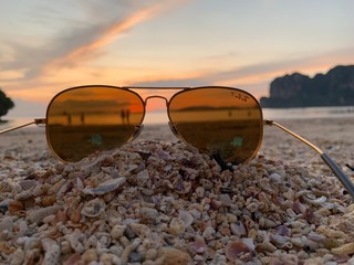 sunglasses on the beach